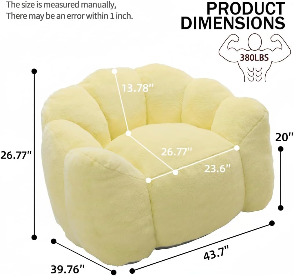 loral Faux Fur Adult Bean Chair