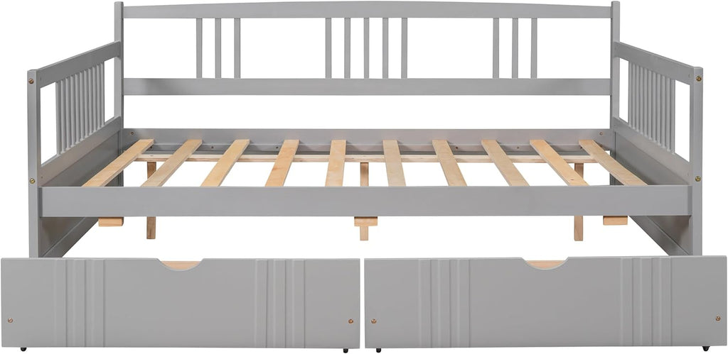 Gray Wood Storage Full Daybed