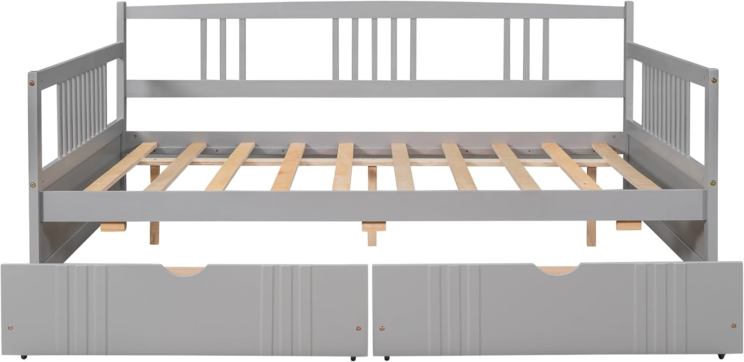 Gray Wood Storage Full Daybed