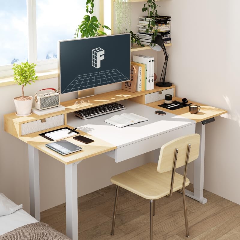 White Electric Storage Standing Desk