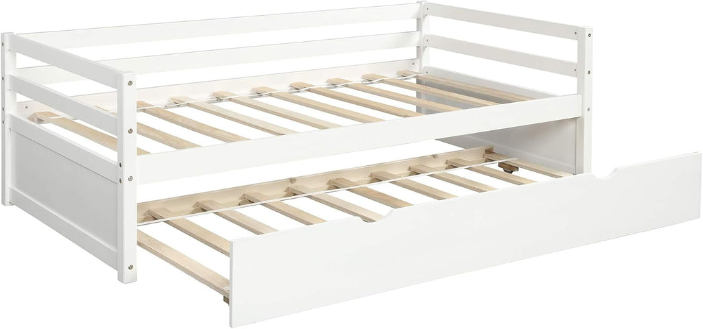 White Wood Twin Trundle Daybed