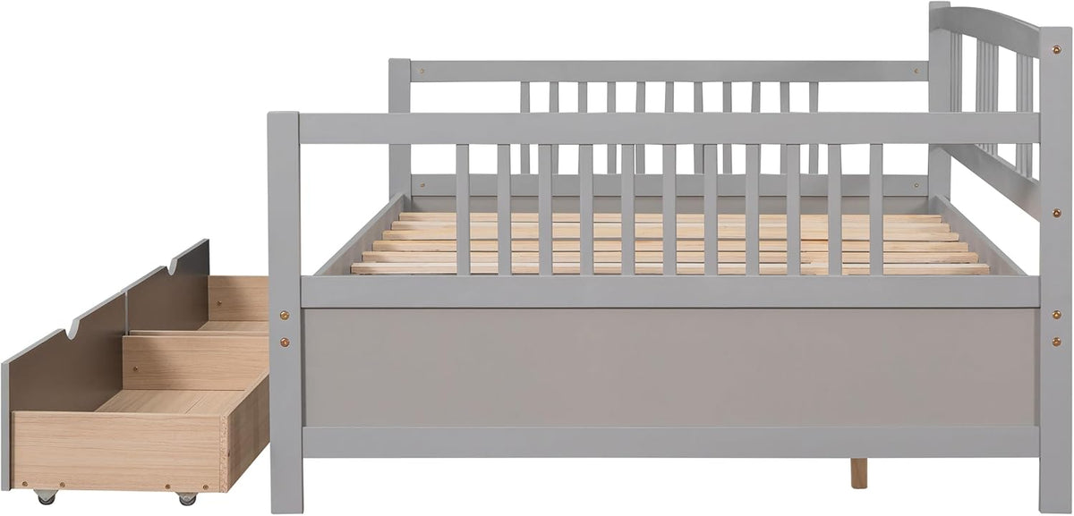 Gray Wood Storage Full Daybed