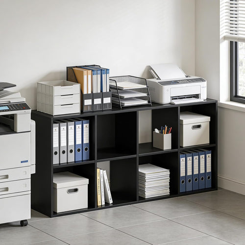 Black 8-Cube Open Bookcase