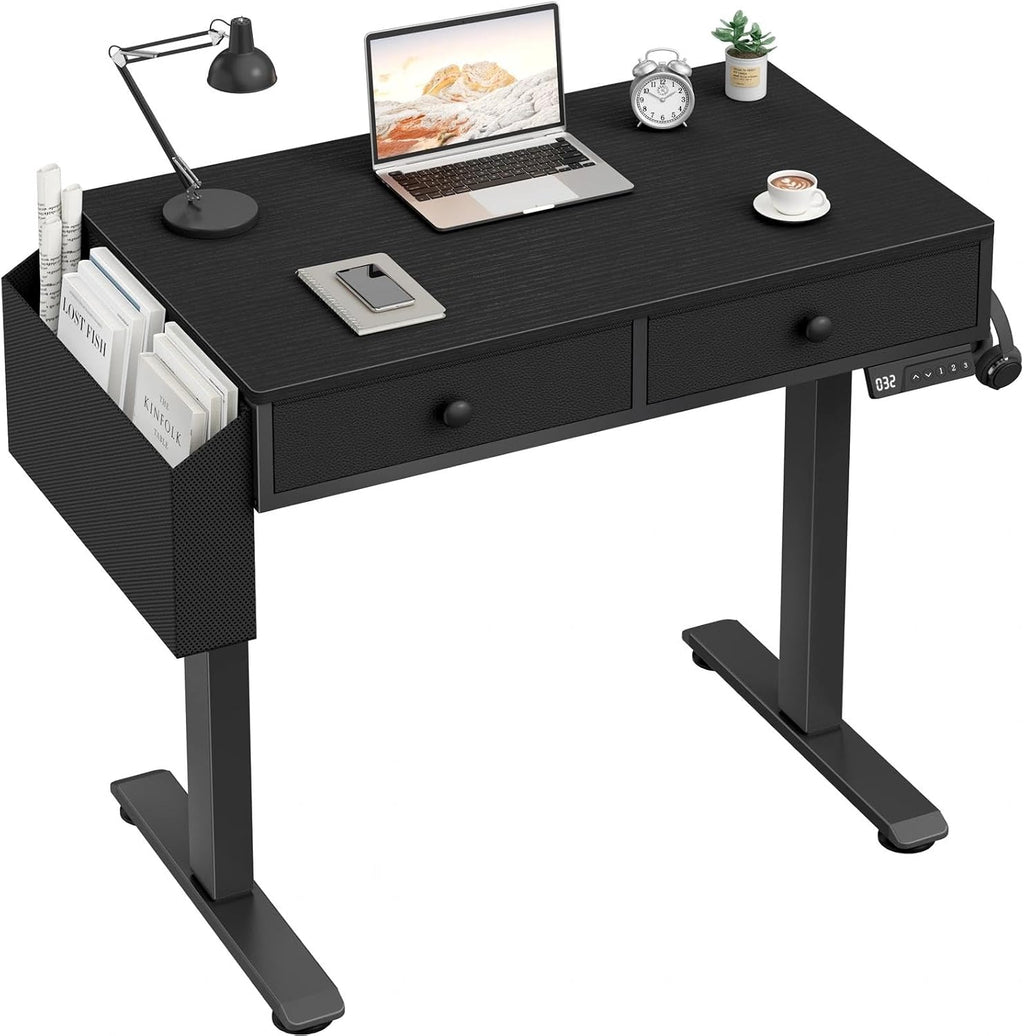 Black Compact Electric Storage Desk