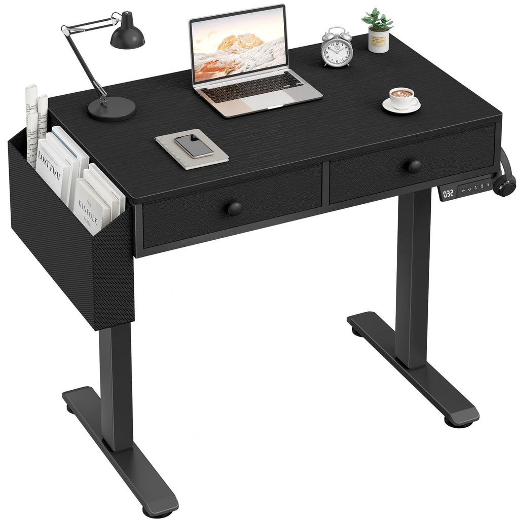 Black Compact Electric Storage Desk