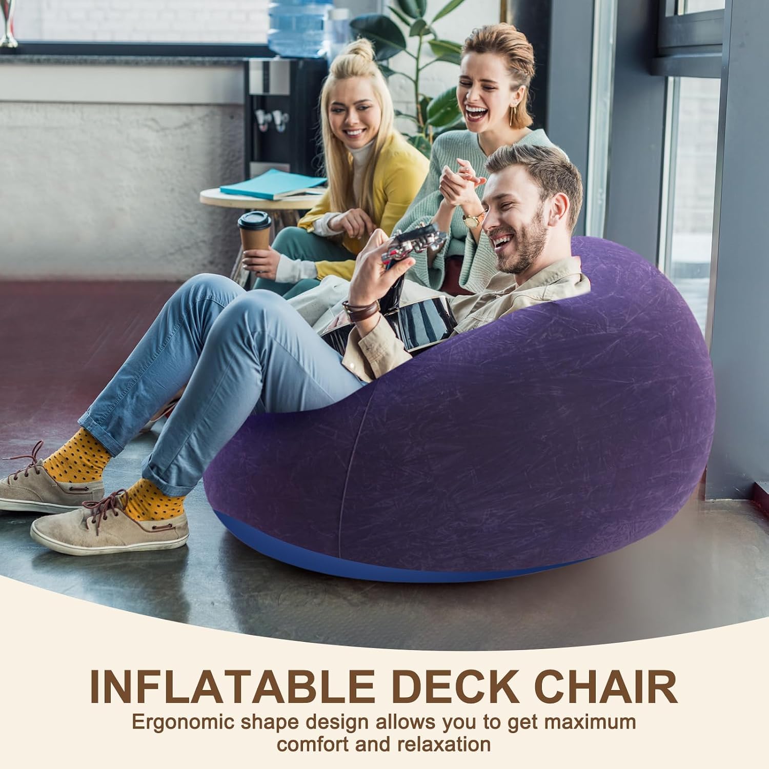 Purple Inflatable Lazy Bean Sofa