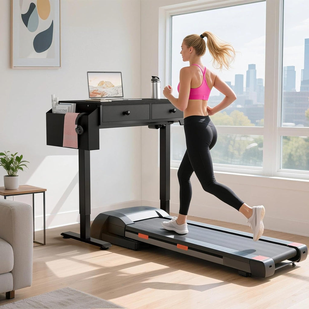 Black Compact Electric Storage Desk