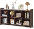 Walnut 8-Cube Horizontal Bookcase