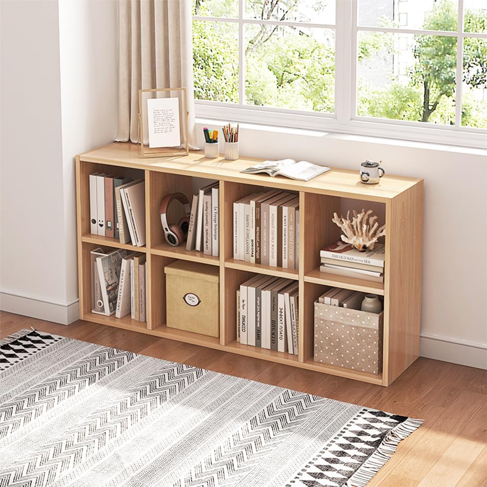 Oak 8-Cube Storage Bookcase