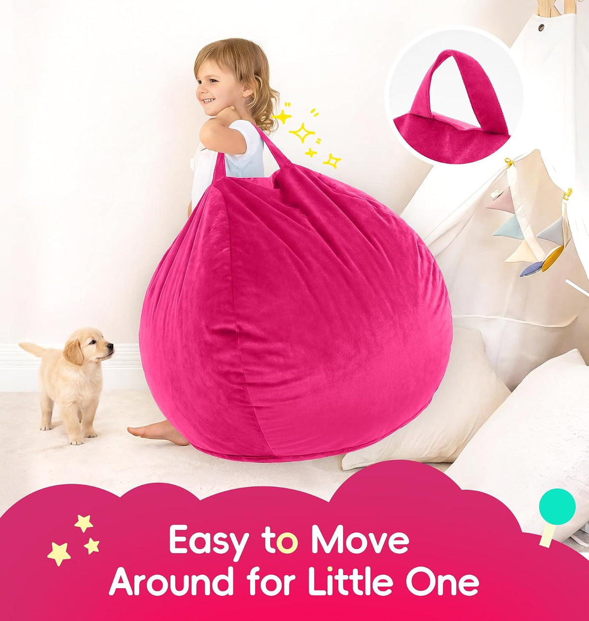Pink Velvet Small Bean Bag Chair