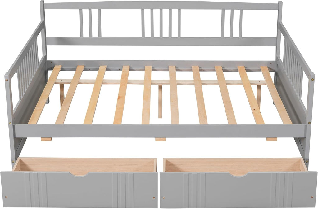Gray Wood Storage Full Daybed
