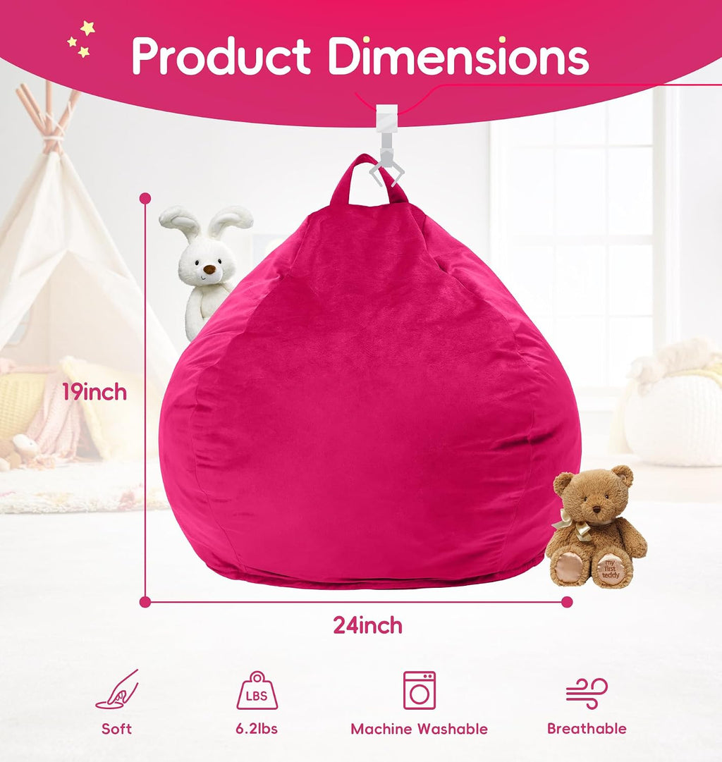 Pink Velvet Small Bean Bag Chair