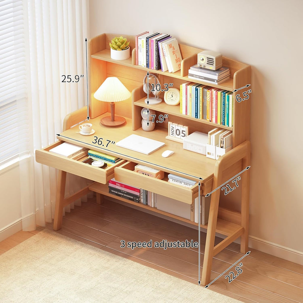 Wood Adjustable Storage Kids Desk