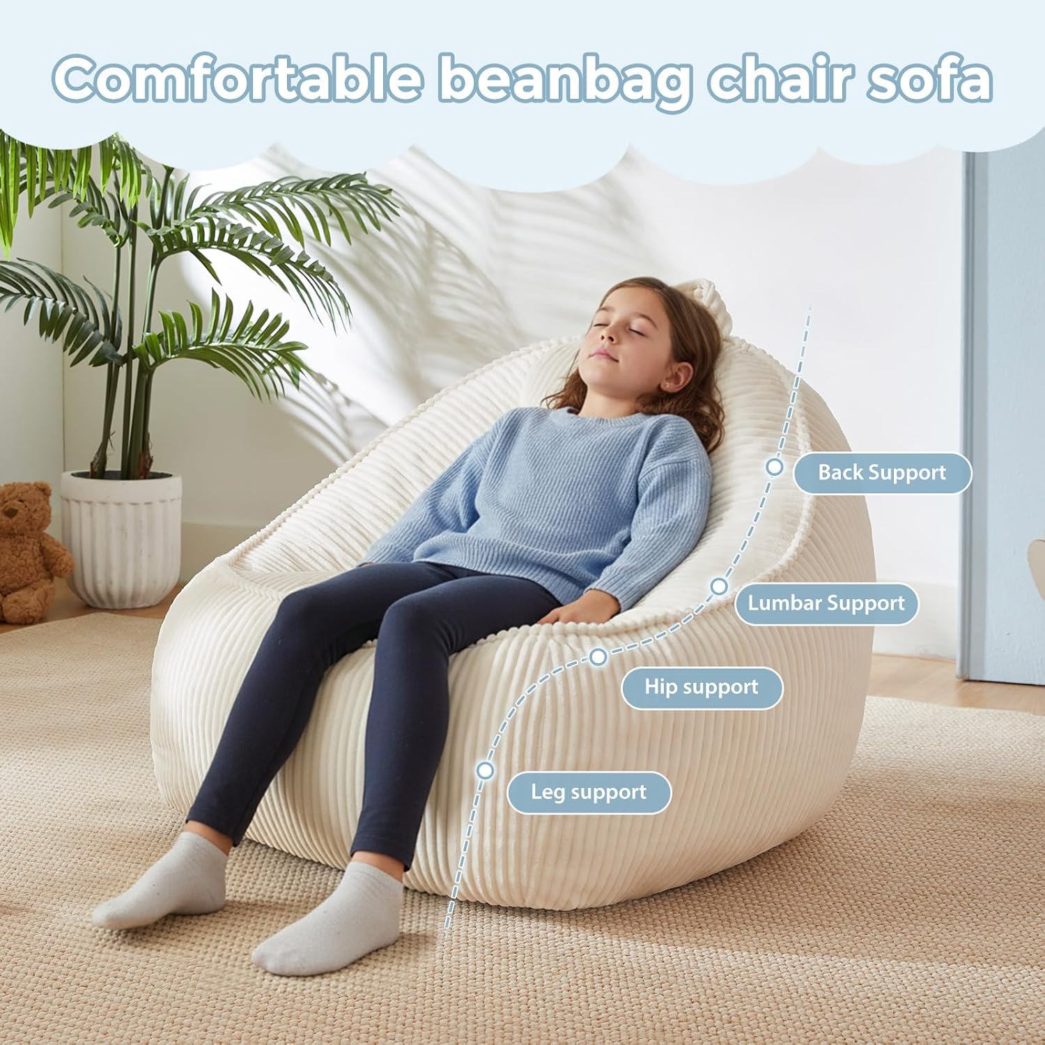 Soft Cozy Kids Bean Bag Chair