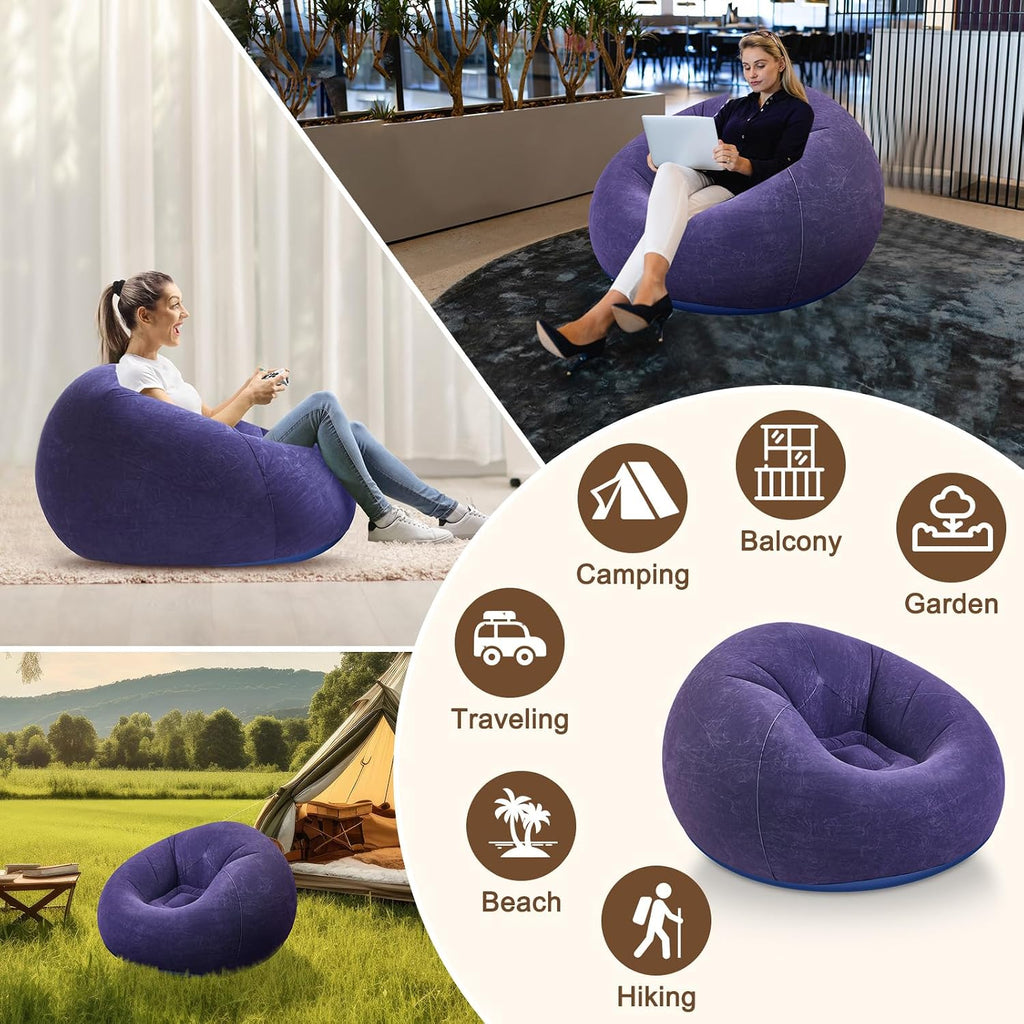 Purple Inflatable Lazy Bean Sofa