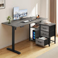 Grey L-Shaped Electric Standing Desk