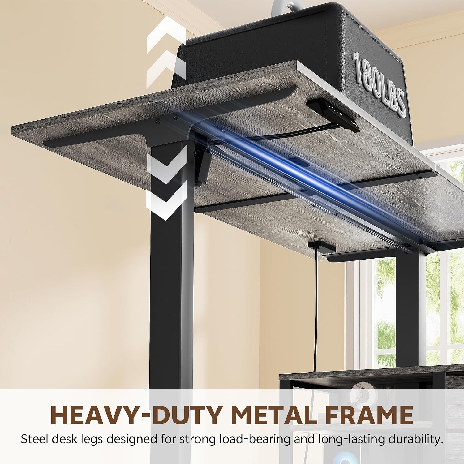 Grey L-Shaped Electric Standing Desk