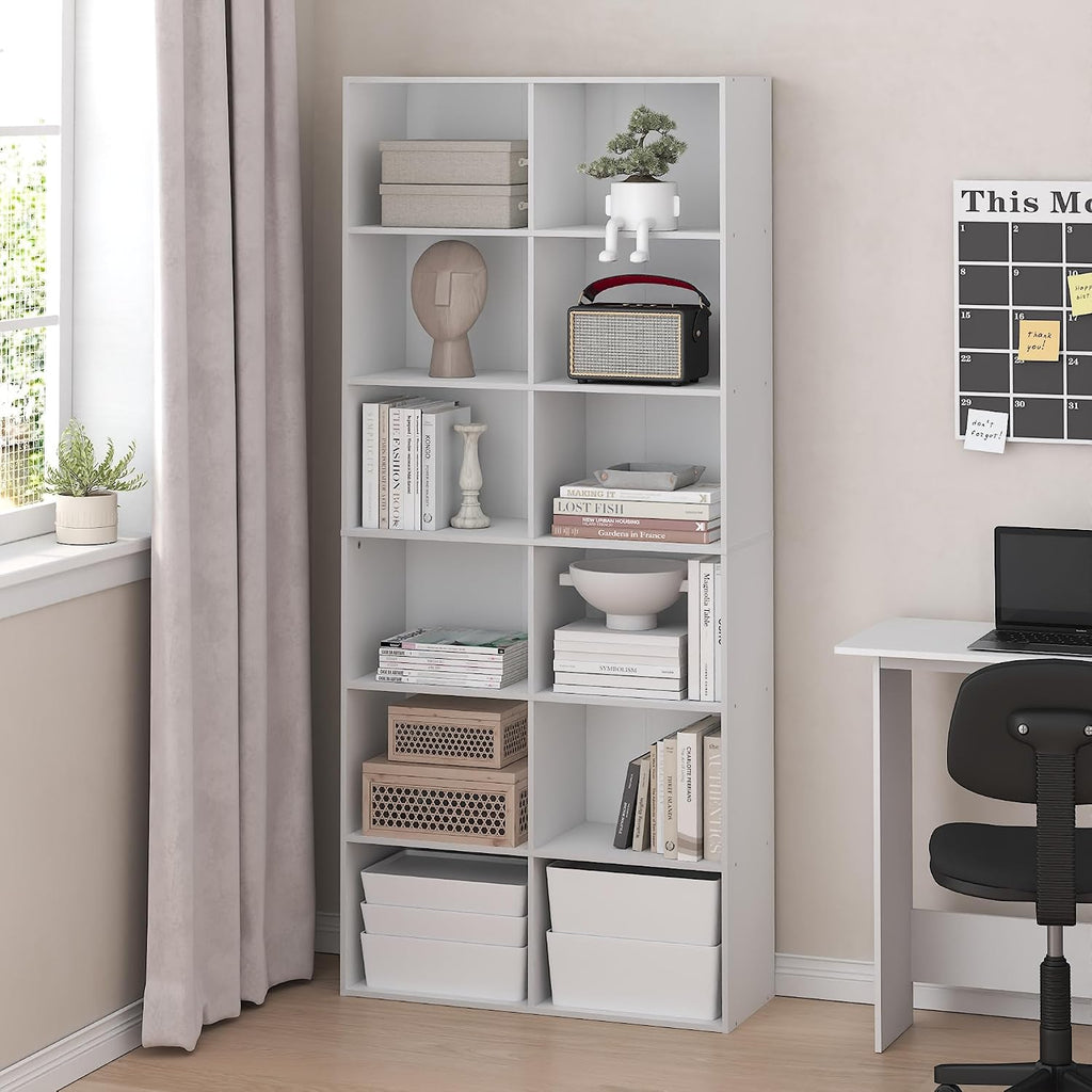 White 12-Cube Storage Bookcase
