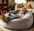 Grey Faux Fur Kids Bean Chair