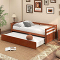 Walnut Wood Twin Trundle Daybed