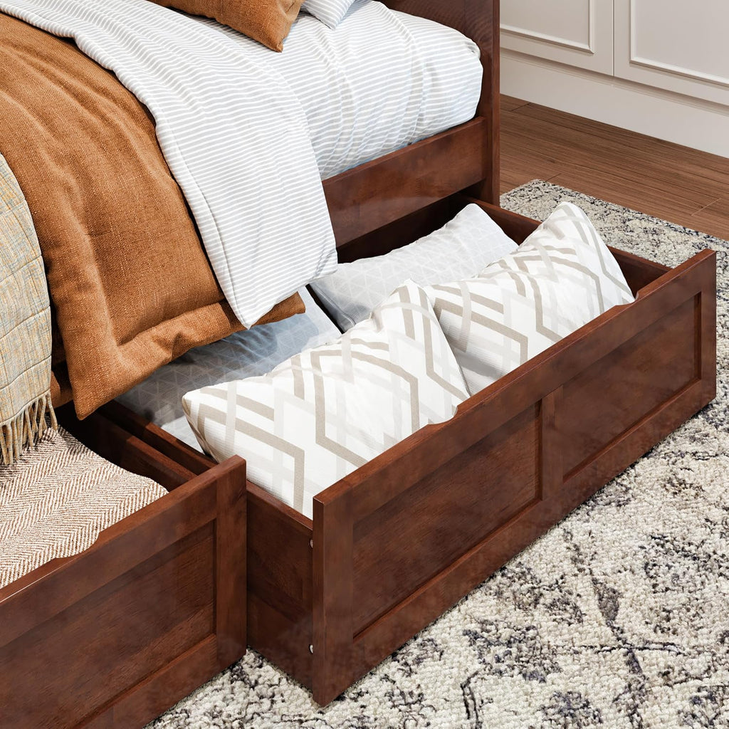 Walnut Drawer Storage Twin Daybed