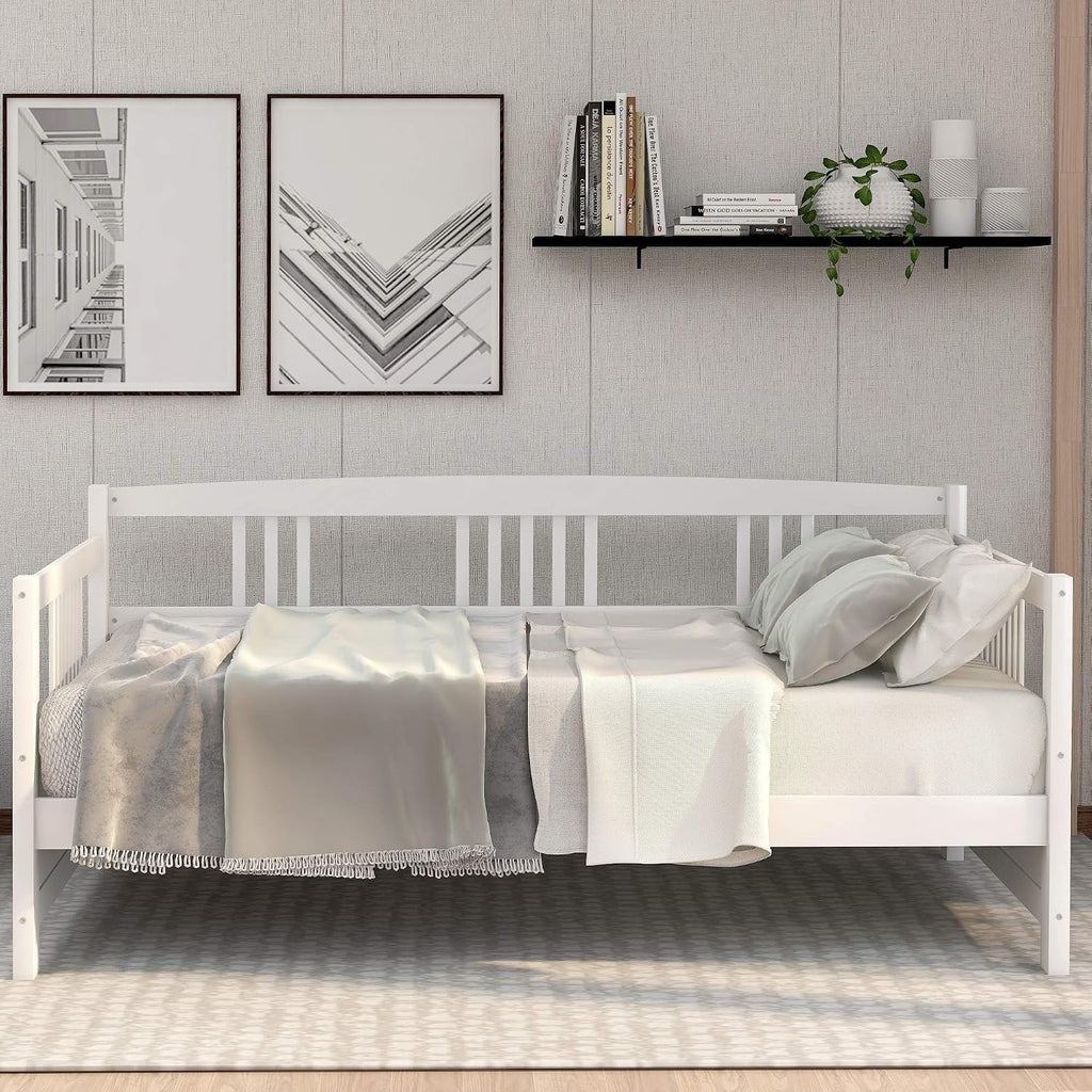 White Wood Twin Platform Daybed