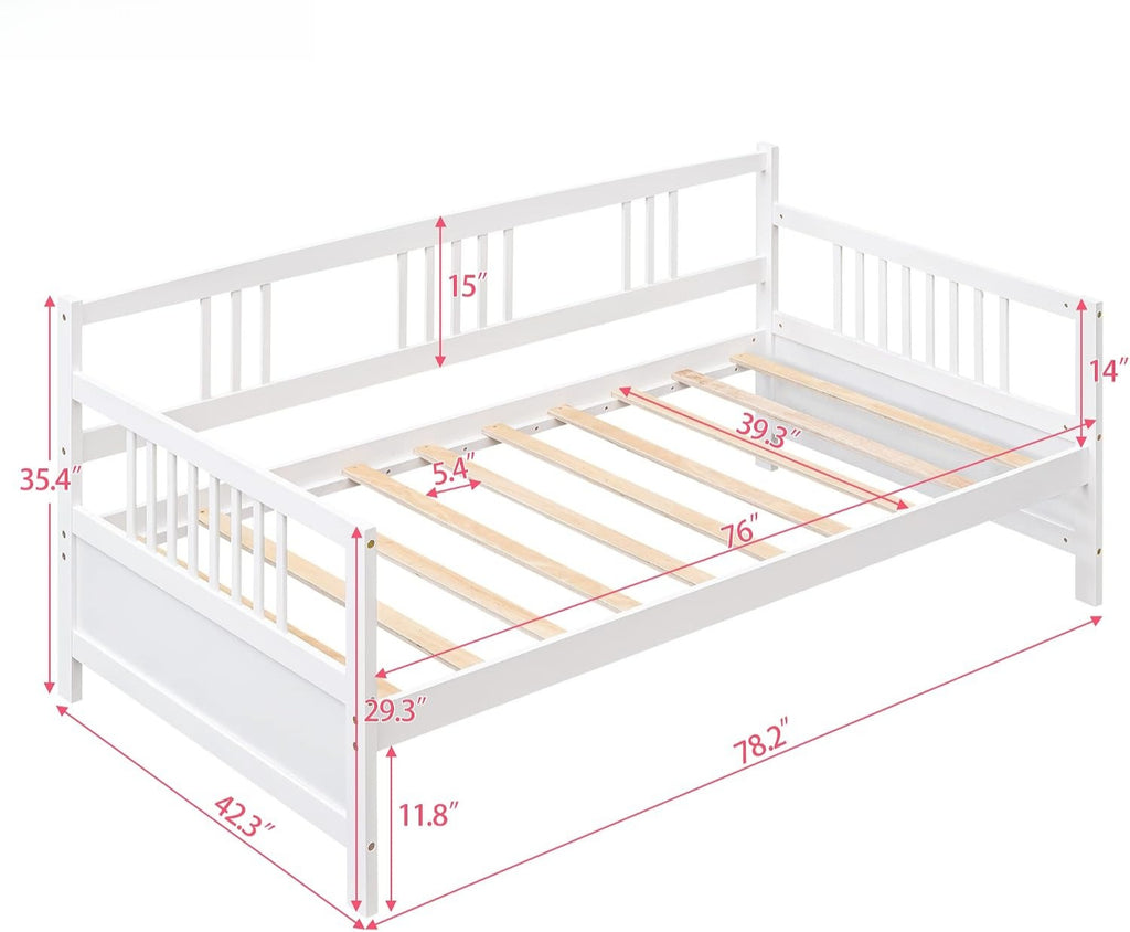 White Wood Twin Platform Daybed
